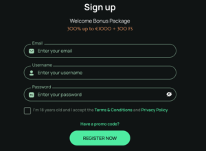 Register at Ritzo Casino