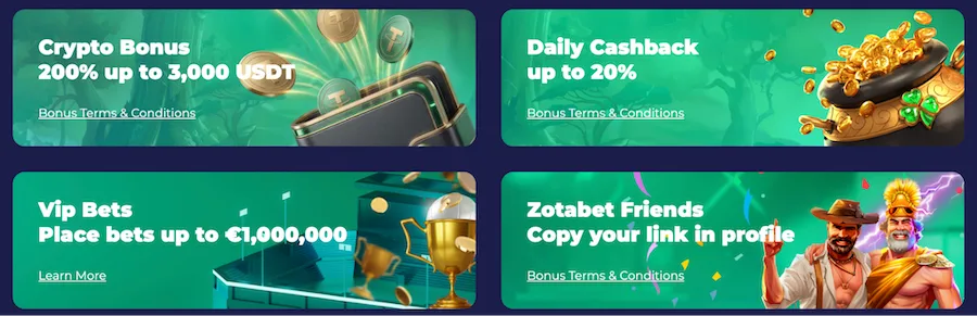zotabet casino bonuses